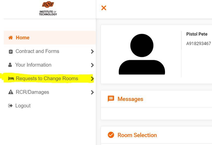 This picture simple shows the room change request are within Cowboy Housing. Which is loccated on the left side.